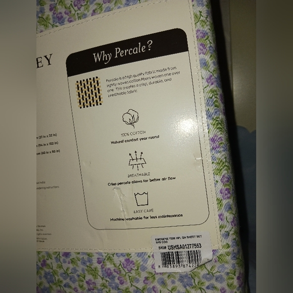 ❌️SOLD❌️ Emogene Laura Ashley Queen Sheet Set 100% Cotton - Picture 12 of 15